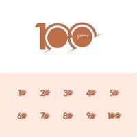 100 Years Anniversary Celebration Number Vector Template Design Illustration