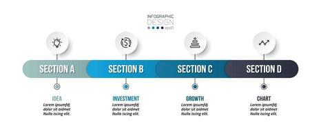 Timeline chart business infographic template. vector