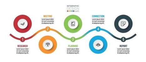 Timeline chart business infographic template. vector