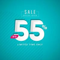 Sale Special Offer up to 55 Limited Time Only Vector Template Design Illustration