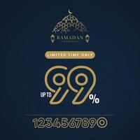 Ramadan Sale Discount up to 99 Limited Time Only Vector Template Design Illustration