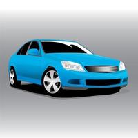 ilustración de vista frontal de coche azul deportivo de vector