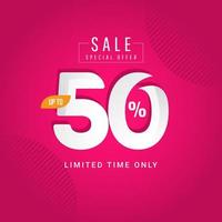 Sale Special Offer up to 50 Limited Time Only Vector Template Design Illustration