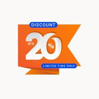Discount up to 20 off Limited Time Only Label Vector Template Design Illustration