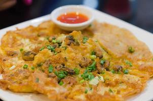 Fried mussels dish photo