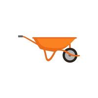Wheelbarrow yellow garden vector tool equipment. Gardening equipments concept. Agriculture cart wheel cartoon farm. Stock vector illustration in cartoon simple flat style.