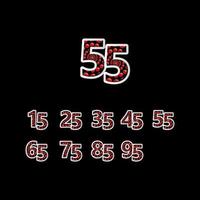 55 Anniversary Celebration Bubble Red Number Vector Template Design Illustration