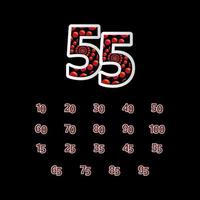 55 Anniversary Celebration Bubble Red Number Vector Template Design Illustration