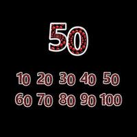 50 Anniversary Celebration Bubble Red Number Vector Template Design Illustration