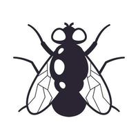 sign of a black fly on a white background. flat vector illustration.