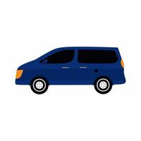 coche azul aislado sobre fondo blanco. vehículos crossover en estilo de dibujos animados de colores. concepto de transporte de la ciudad. coche familiar simplificado ilustración de diseño vectorial