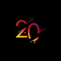 20 Years Anniversary Celebration Elegant Number Vector Template Design Illustration