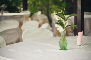 Flowers on a table photo