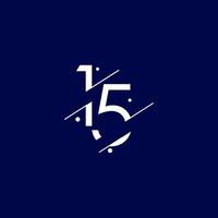 15 Years Anniversary Celebration Elegant Number Vector Template Design Illustration