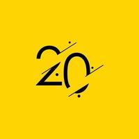 20 Years Anniversary Celebration Elegant Number Vector Template Design Illustration