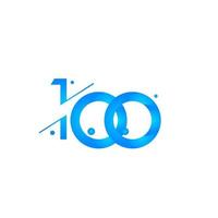 Ilustración de diseño de plantilla de vector de número azul degradado de celebración de aniversario 100