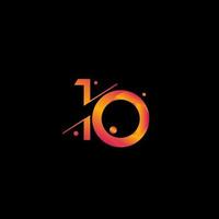 10 Years Anniversary Celebration Gradient Number Vector Template Design Illustration