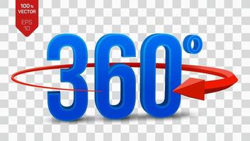 360 degrees sign. 3d isometric Angle 360 degrees view icon isolated. Virtual reality. Geometry math symbol. vector
