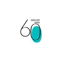 60 Years Anniversary Celebration Elegant Number Vector Template Design Illustration