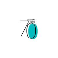 70 Years Anniversary Celebration Elegant Number Vector Template Design Illustration