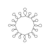 COVID-19 continuous one line symbol. Single virus pathogen isolated on white background. Corona virus sign concept hand-drawn minimalism design. Awareness with corona virus. Vector illustration