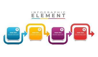 colorido diseño plano pasos infográficos vector