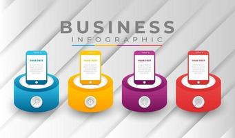 infographic business template with gradient colors vector