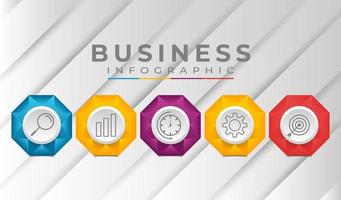 infographic business template with gradient elements vector