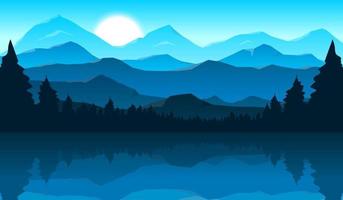 Mountain beautiful landscape background vector design illustration