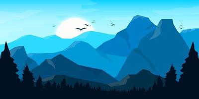 Mountain beautiful landscape background vector design illustration