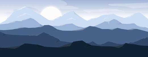 Ilustración de diseño de vector de fondo de paisaje hermoso de montaña