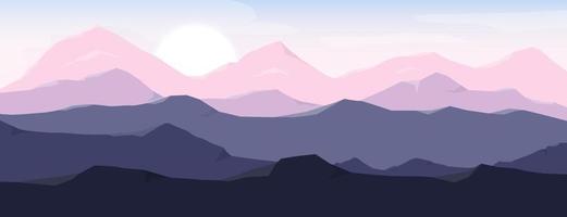 Ilustración de diseño de vector de fondo de paisaje hermoso de montaña