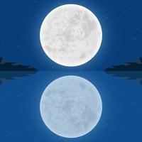 Ilustración de diseño de vector de fondo de paisaje de naturaleza de luna