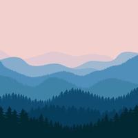 Ilustración de diseño de vector de fondo de paisaje de bosque