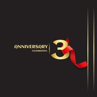 3 Year Anniversary Vector Template Design Illustration