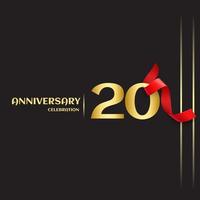 20 Year Anniversary Vector Template Design Illustration