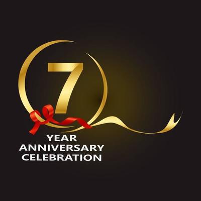 7 years anniversary icon birthday logo Royalty Free Vector