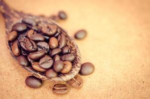 Coffee beans in a spoon photo