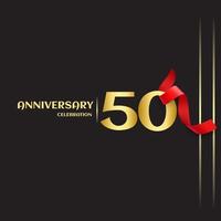 50 Year Anniversary Vector Template Design Illustration