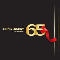 65 Year Anniversary Vector Template Design Illustration