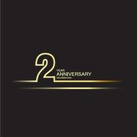 2 Year Anniversary Vector Template Design Illustration