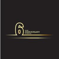 6 Year Anniversary Vector Template Design Illustration