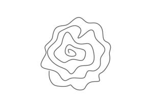 One continuous single line rose design hand drawn minimalism style. Beautiful rose symbol of love isolated on white background. Romantic flower theme. Vector design illustration