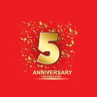 5 Year Anniversary Vector Template Design Illustration