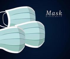 diseño de vector de máscaras azules médicas