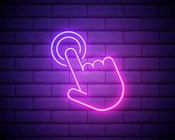 touch neon icon. Elements of Minimal universal theme set. Simple icon for websites, web design, mobile app, info graphics isolated on brick wall vector