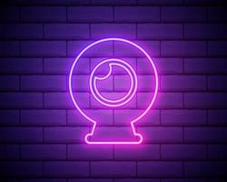 Webcam icon. Element of Minimalistic icons for mobile concept and web apps. Neon Webcam icon can be used for web and mobile on brick wall background. vector