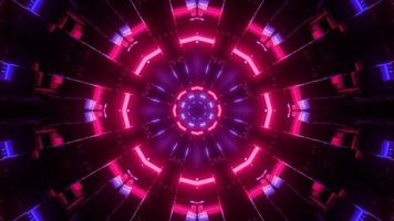 3D illustration of multicolored neon lights as kaleidoscope background photo