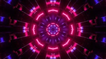 3D illustration of multicolored neon lights as kaleidoscope background photo