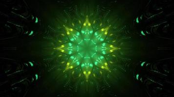 Shiny green geometric flower 3d illustration photo